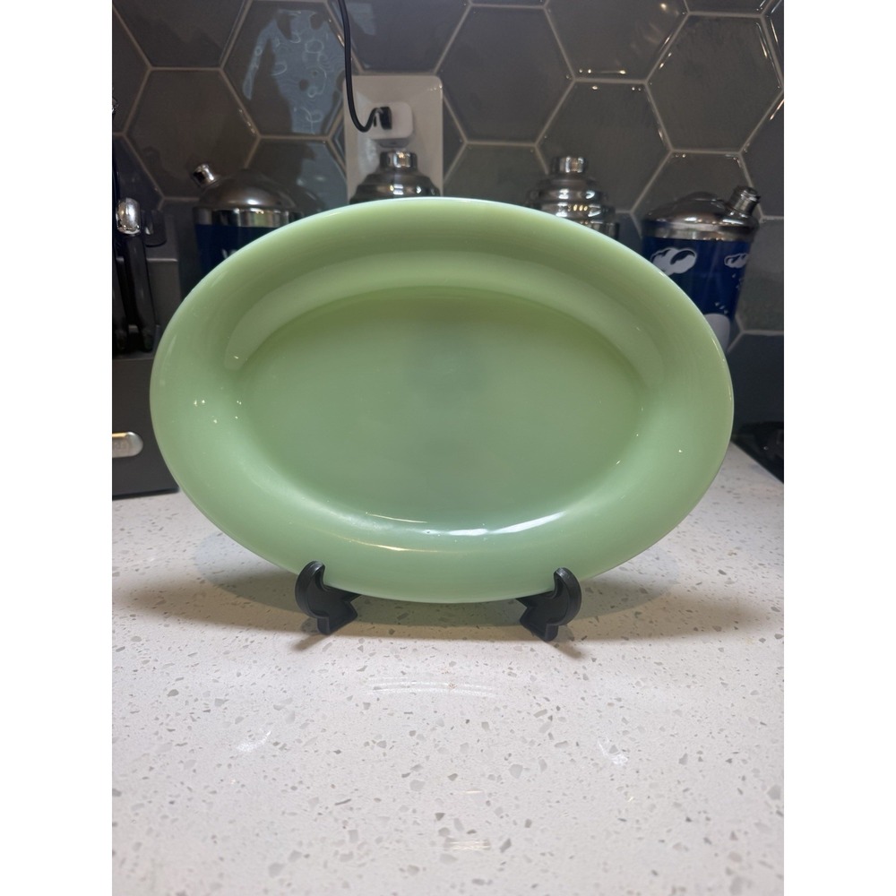 Anchor Hocking Fire King Jadeite Jade Ite Restaurant Ware 11 1/2" Oval Platter
